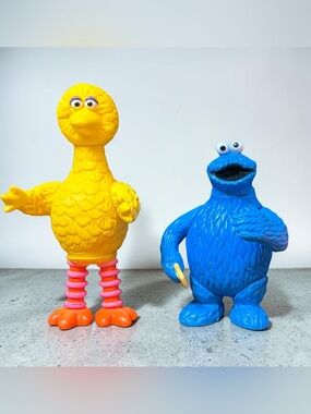 1985 Big Bird & Cookie Monster Articulated CTW Tara Toys